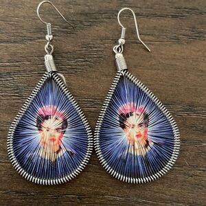 Frida Khalo Colorful Teardrop Earrings